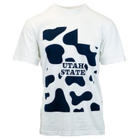 Utah State cow print ag game white unisex t-shirt